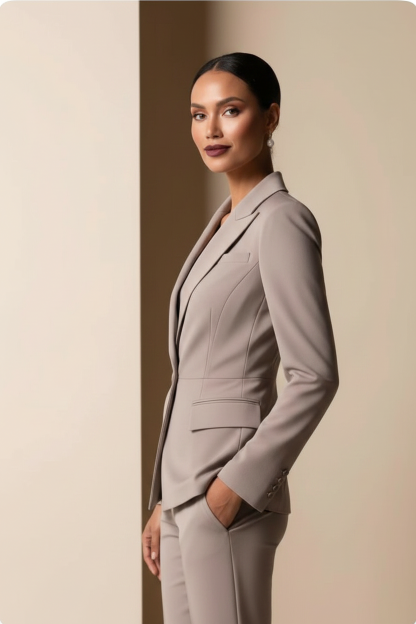 Women's Self-Textured Formal Business Suit