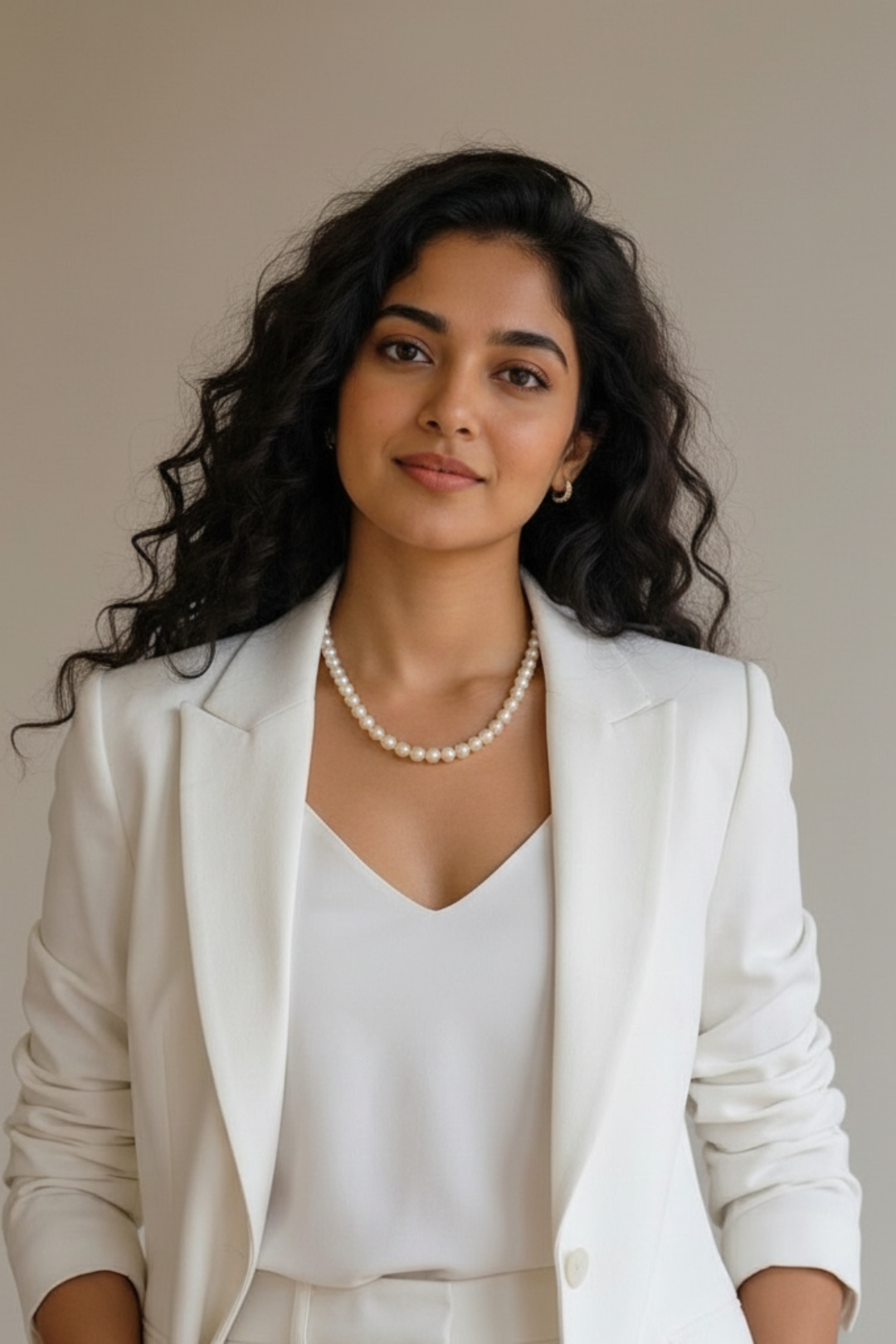 Women’s Ivory White Self-Textured Co-Ord Pant Suit Set | Premium Formal Blazer Outfit