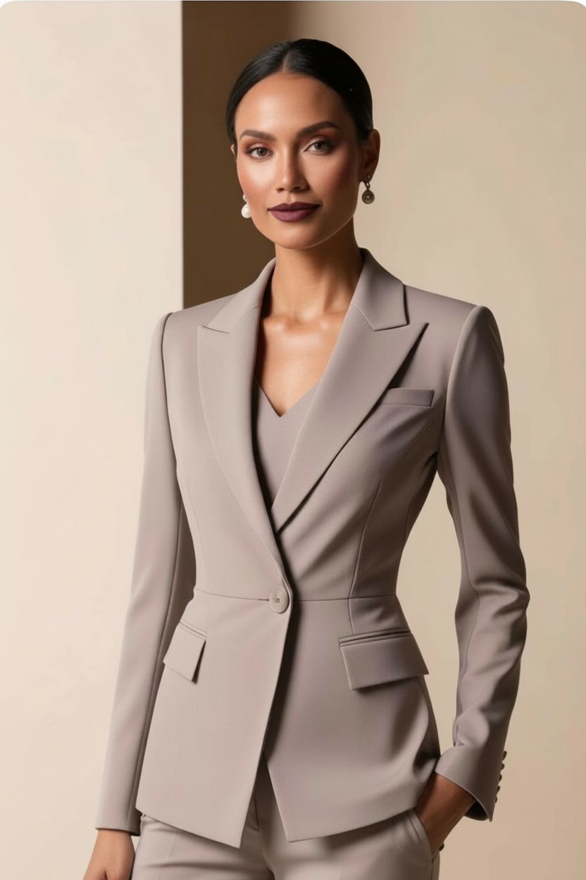 Women's Self-Textured Formal Business Suit