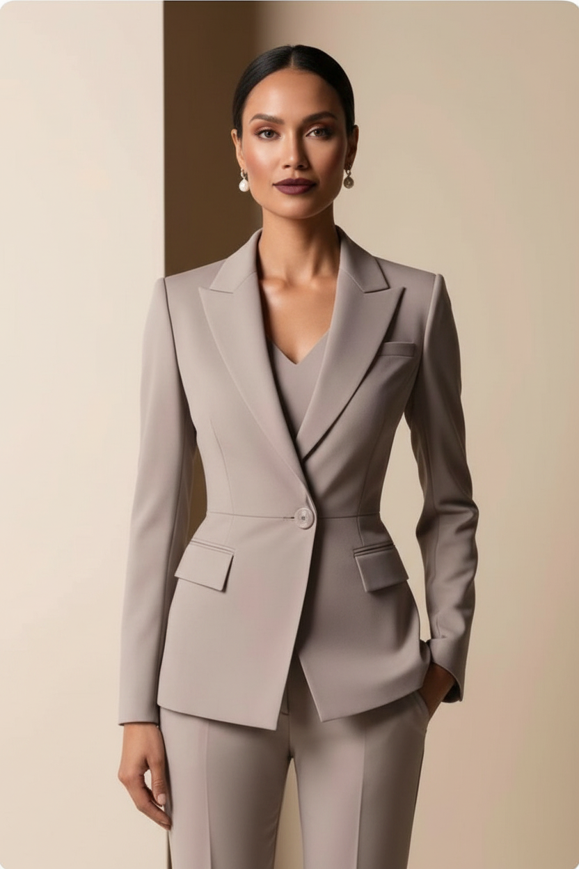 Women's Self-Textured Formal Business Suit